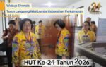 Wabup Efrensia Turun Langsung Nilai Lomba Kebersihan Perkantoran HUT ke-24 Gunung Mas